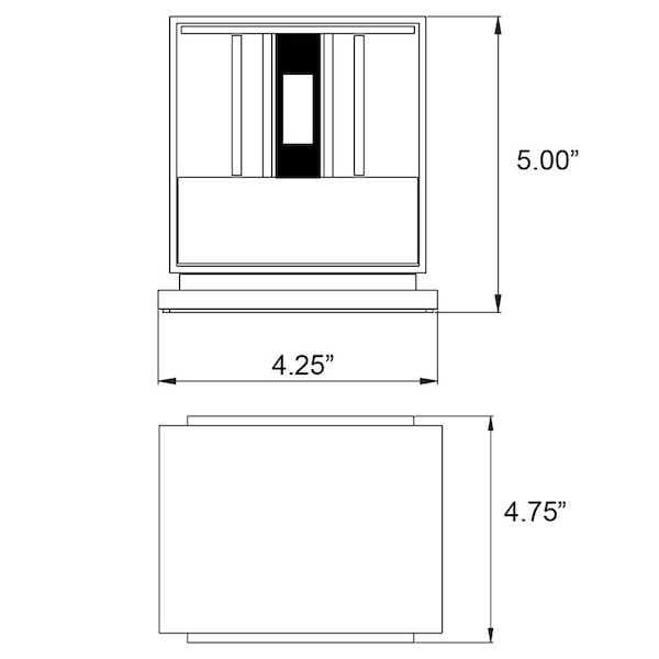 Square, BiDirectional Outdoor LED Wall Mount, Black Finish